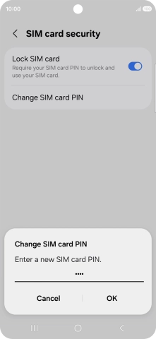 Key in a new four-digit PIN and press OK.