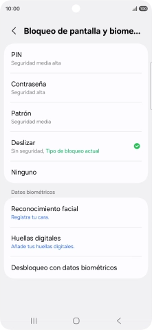 Pulsa Huellas digitales.