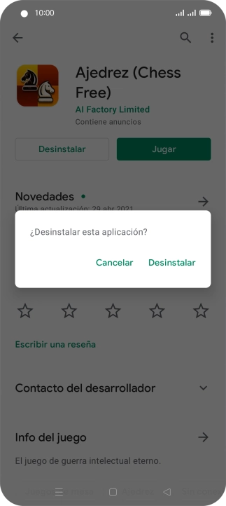 Pulsa Desinstalar.