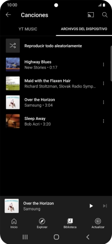 Pulsa el archivo de música deseado.