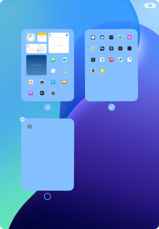 Pulsa el icono de eliminar junto a la página de la pantalla de inicio deseada.