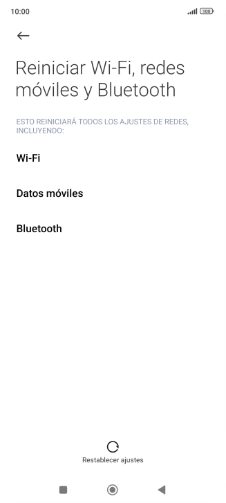 Pulsa Restablecer ajustes.
