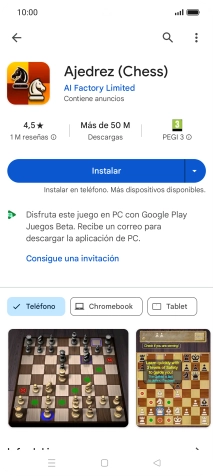 Pulsa Instalar y sigue las indicaciones de la pantalla para instalar la app.