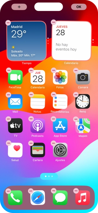 Pulsa el icono de página de pantalla de inicio.