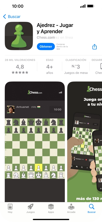 Pulsa Obtener y sigue las indicaciones de la pantalla para instalar la app.