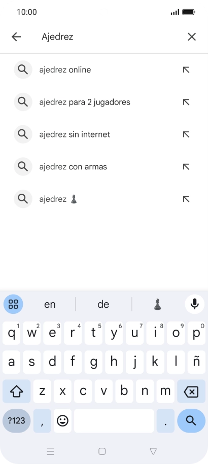 Introduce el nombre del tema o de la app y pulsa el icono de búsqueda.