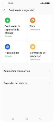 Pulsa Contraseña de la pantalla de bloqueo e introduce el código de seguridad extra que has creado anteriormente.