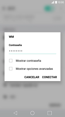 Introduce la contraseña de la red wifi y pulsa CONECTAR.