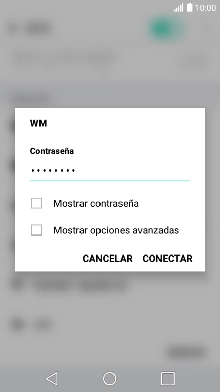 Introduce la contraseña de la red wifi y pulsa CONECTAR.