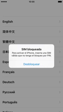 Si la tarjeta SIM no está desbloqueada, pulsa Desbloquear.