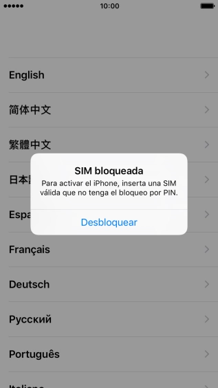 Si la tarjeta SIM no está desbloqueada, pulsa Desbloquear.