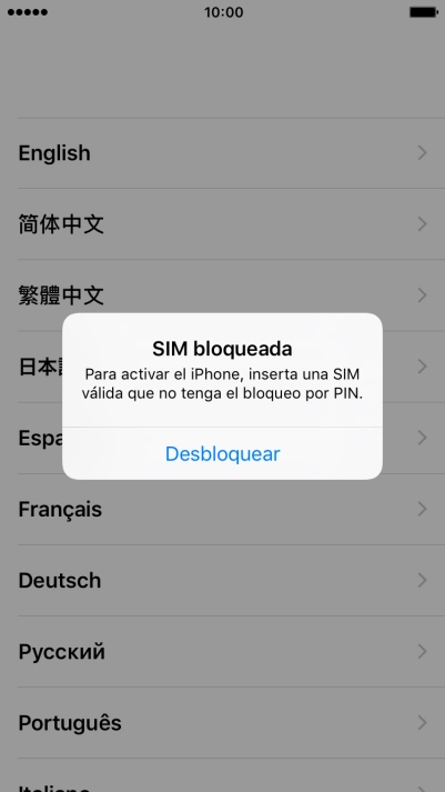 Si la tarjeta SIM no está desbloqueada, pulsa Desbloquear.