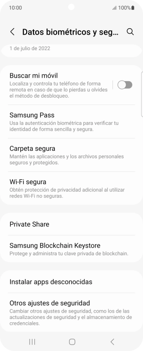 Pulsa Otros ajustes de seguridad.