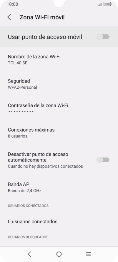 Pulsa Nombre de la zona Wi-Fi.