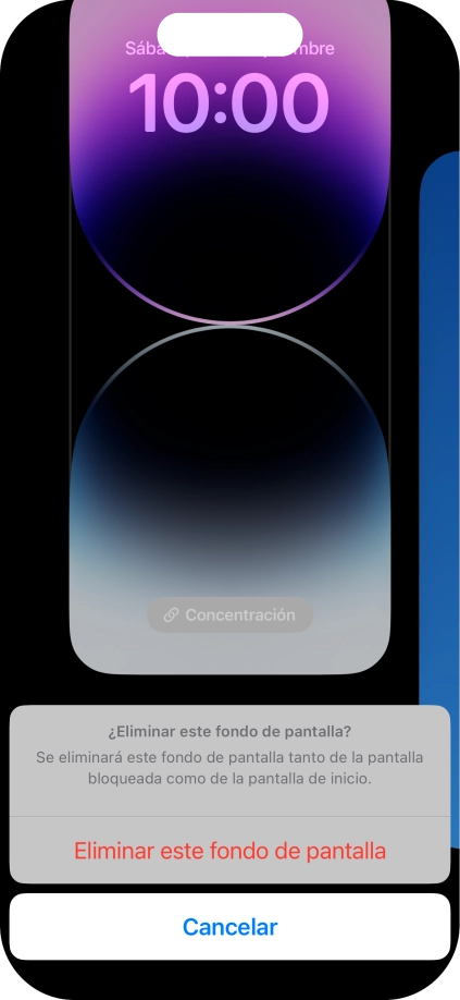 Pulsa Eliminar este fondo de pantalla.