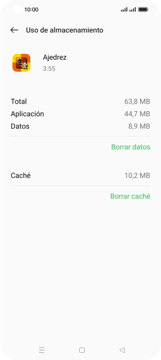 Pulsa Borrar caché.