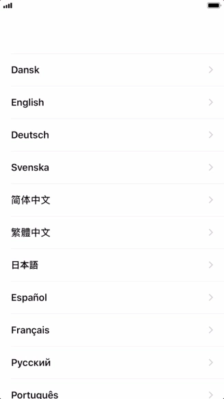 Pulsa el idioma deseado.