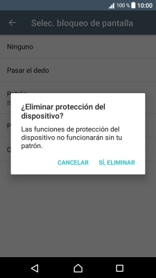Pulsa SÍ, ELIMINAR.