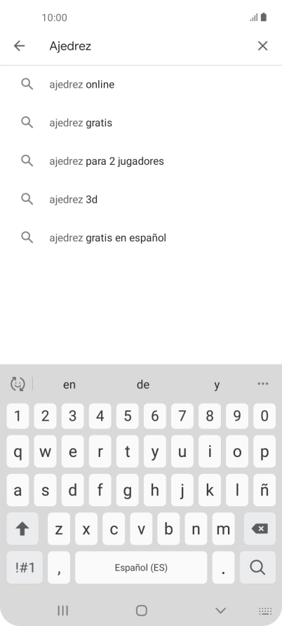 Introduce el nombre del tema o de la app y pulsa el icono de búsqueda.