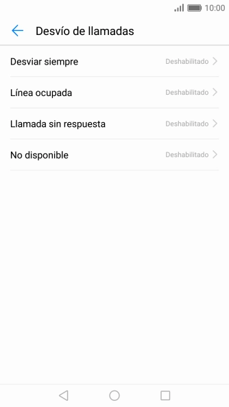 Pulsa el tipo de desvío deseado.