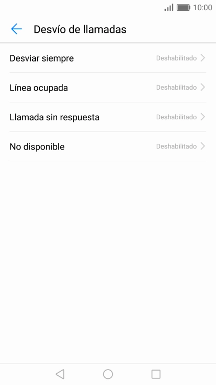 Pulsa el tipo de desvío deseado.