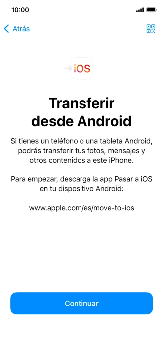 Para transferir contenido a tu teléfono, tienes que haber instalado la app 