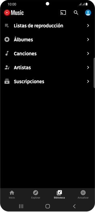 Pulsa una categoría y desplázate al archivo de música deseado.