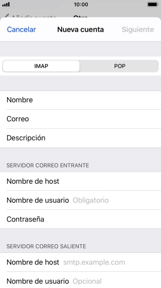 Pulsa Nombre de usuario e introduce el nombre de usuario de tu cuenta de correo electrónico.