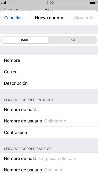 Pulsa Nombre de usuario e introduce el nombre de usuario de tu cuenta de correo electrónico.