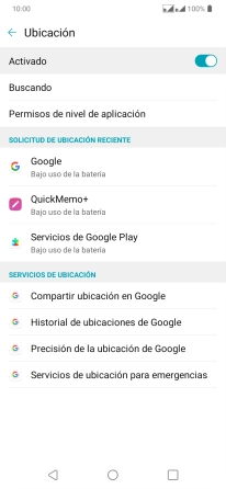 Pulsa Precisión de la ubicación de Google.