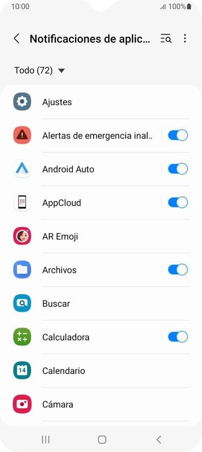 Pulsa el indicador junto a las apps deseadas para activar o desactivar la función.