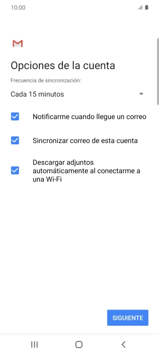 Si aparece en la pantalla esta imagen, tu cuenta de correo electrónico ha sido reconocida y configurada automáticamente. Sigue las indicaciones de la pantalla para introducir más información y terminar la configuración.