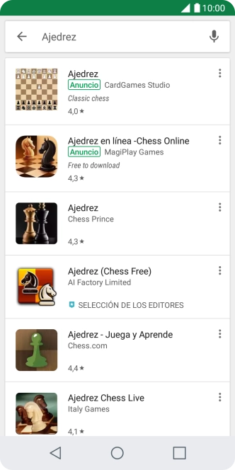 Pulsa la app deseada.