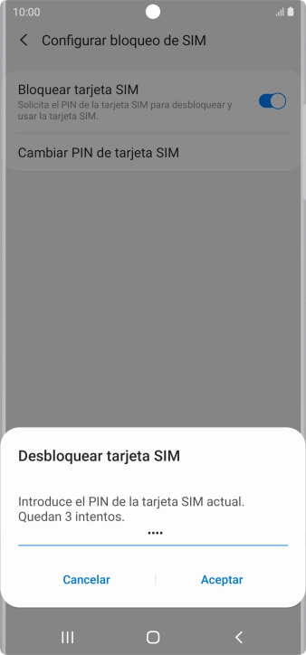 Introduce tu código PIN y pulsa Aceptar.