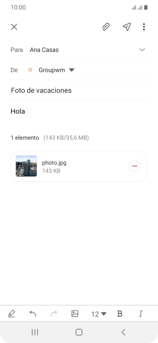 Pulsa el icono de enviar.