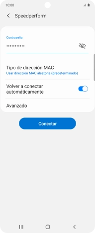 Introduce la contraseña de la red wifi y pulsa Conectar.