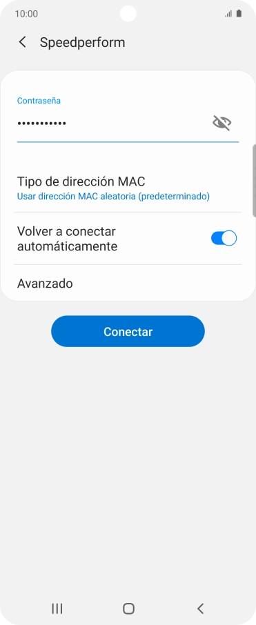 Introduce la contraseña de la red wifi y pulsa Conectar.