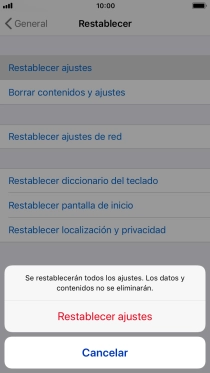 Pulsa Restablecer ajustes.