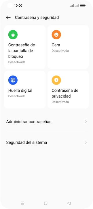 Pulsa Seguridad del sistema.