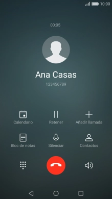 Pulsa el icono de finalizar llamada.