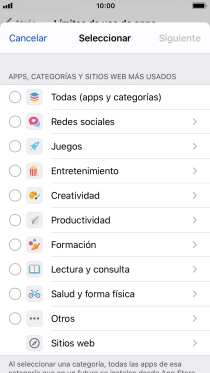 Pulsa las categorías deseadas.