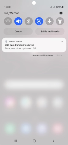 Pulsa Toca para otras opciones USB..