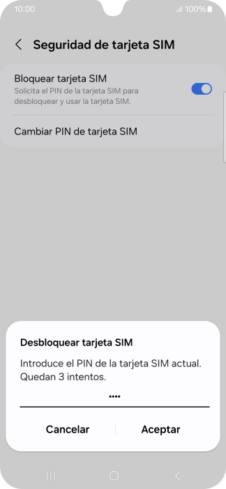 Introduce tu código PIN y pulsa Aceptar.