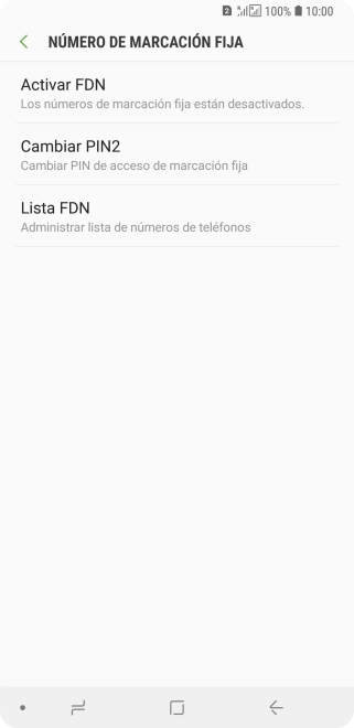 Pulsa Activar FDN.