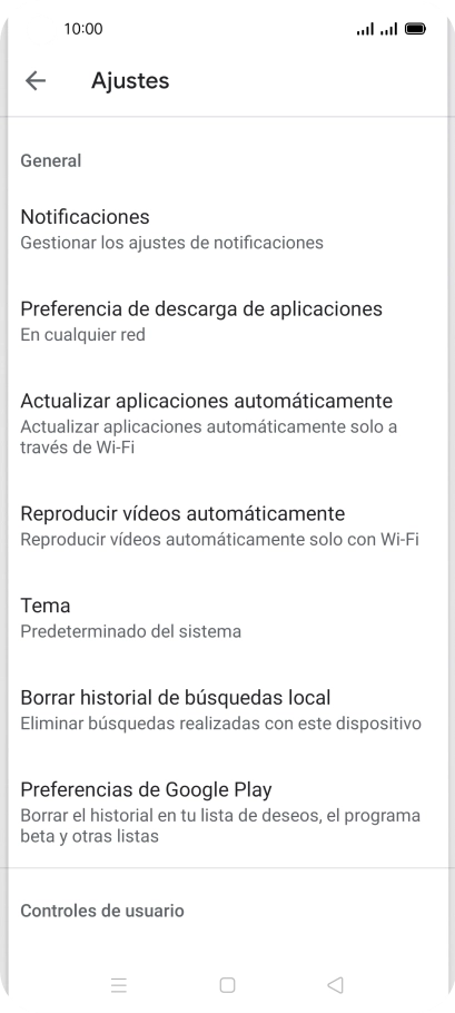 Pulsa Actualizar aplicaciones automáticamente.
