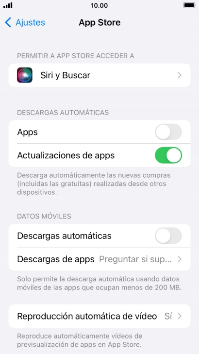 Pulsa el indicador junto a los tipos de contenido deseados para activar o desactivar la función.