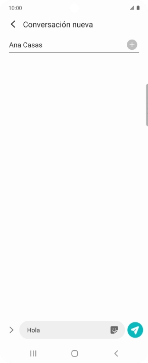 Pulsa el icono de envío cuando termines de escribir el mensaje corto.