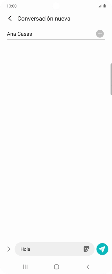 Pulsa el icono de envío cuando termines de escribir el mensaje corto.
