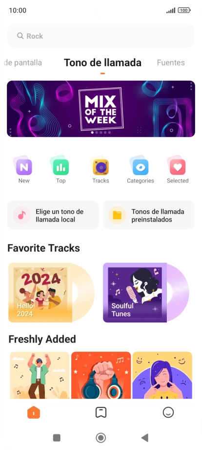 Si deseas seleccionar un timbre de llamada que no sea un timbre de llamada predeterminado, pulsa Elige un tono de llamada local y sigue las indicaciones de la pantalla para seleccionar la melodía deseada.