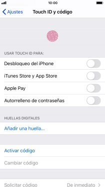 Pulsa Añadir una huella ... y sigue las indicaciones de la pantalla para añadir tu huella digital.